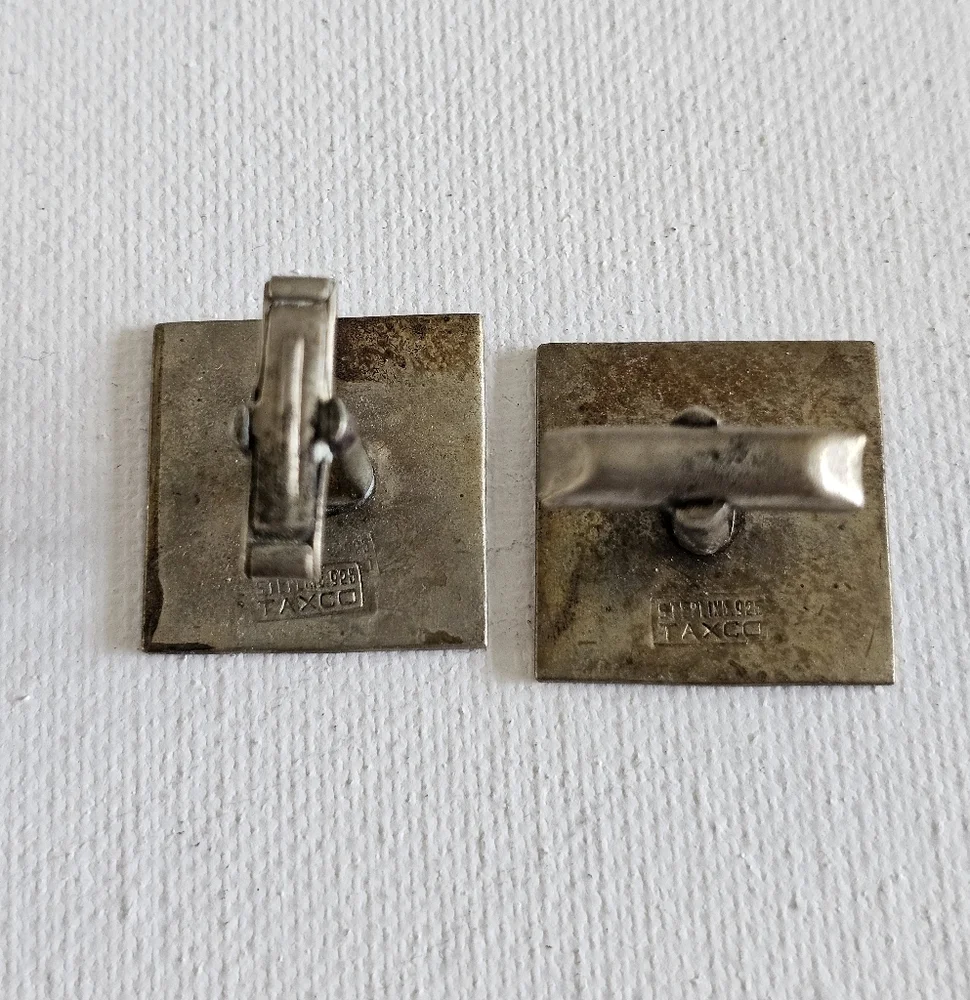 Vintage Sterling Silver Aztec Mayan Mexico CuffLinks